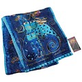 Laurel Burch Scarves-Indigo Cats W/Sequins