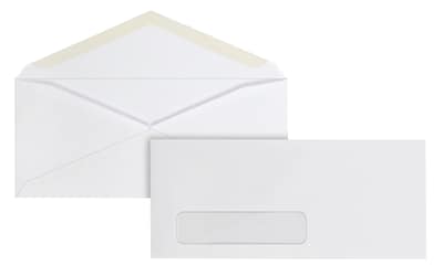 Quill Brand Gummed #10 Window Envelope, 4-1/8 x 9-1/2, White Wove, 500/Box (69711 / 70719)