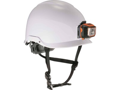 Ergodyne Skullerz 8974 Class E Safety Helmet & LED Light with MIPS Technology, 6-Point Suspension, White (60201)
