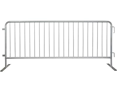 Queue Solutions CrowdMaster 98.4 Steel Crowd Control Barricade, Galvanized (BAR8-FF-GD)