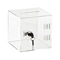 AdirOffice Locking Acrylic Ballot/Donation Box, Clear (637-02-1)