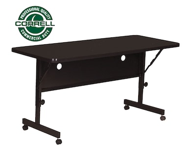 Correll 24W x 60L Laminate Top Adjustable Training Table Black Granite (FT2460-07)