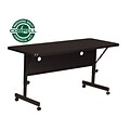 Correll 24W x 60L Laminate Top Adjustable Training Table Black Granite (FT2460-07)