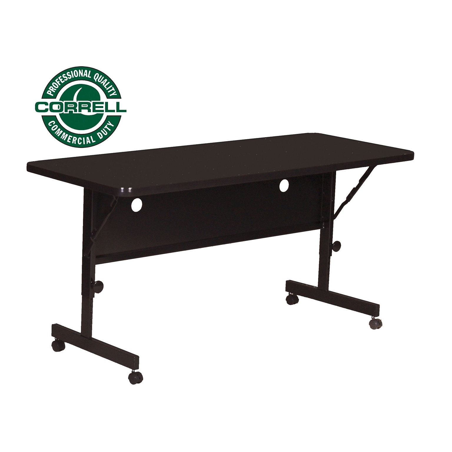 Correll 24W x 60L Laminate Top Adjustable Training Table Black Granite (FT2460-07)