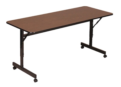 Correll 24W x 60L Melamine Top Adjustable Training Table Walnut (FT2460MA-01)