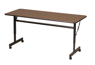 Correll 24"W x 60"L Melamine Top Adjustable Training Table Walnut (FT2460MA-01)