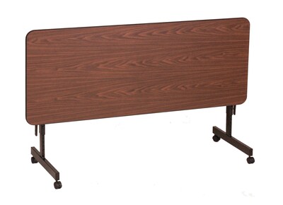 Correll 24"W x 60"L Melamine Top Adjustable Training Table Walnut (FT2460MA-01)