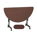 Correll 24W x 48L, Half-Round Adjustable Training Table Walnut (FT2448MRA-01)