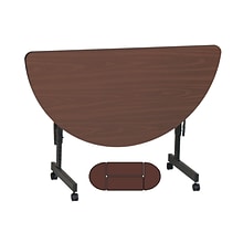 Correll 24W x 48L, Half-Round Adjustable Training Table Walnut (FT2448MRA-01)