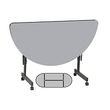 Correll 24W x 48L, Half-Round Adjustable Training Table Gray Granite (FT2448MRA-15)