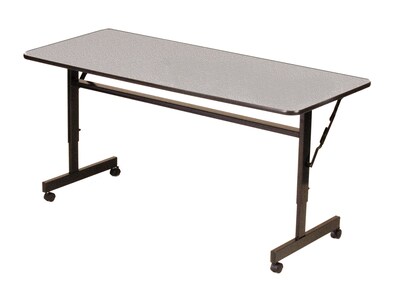 Correll 24"W x 60"L Melamine Top Adjustable Training Table Gray Granite (FT2460MA-15)