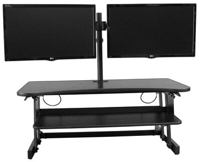 Rocelco 37" Deluxe Adjustable Desk Riser with Dual Monitor Desk Mount (R DADRB-DM2)