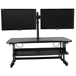 Rocelco 37 Deluxe Adjustable Desk Riser with Dual Monitor Desk Mount (R DADRB-DM2)