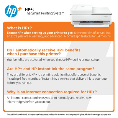 HP ENVY 6455e All-in-One Printer w/ bonus 3 months Instant Ink through HP+