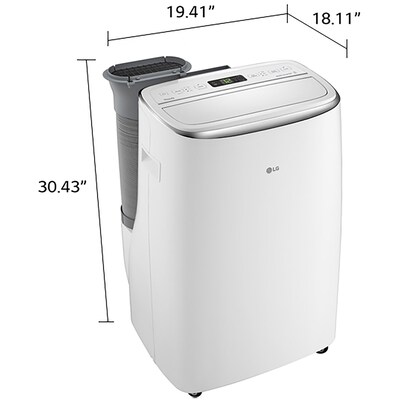 LG DUAL Inverter 115-Volt 14000 BTU (10000 BTU DOE) Portable Air Conditioner with Remote, WiFi Enabled, White (LP1419IVSM)