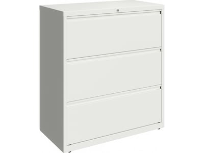 Hirsh HL10000 Series 3-Drawer Lateral File Cabinet, Locking, Letter/Legal, White, 36 (23701)