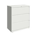 Hirsh HL10000 Series 3-Drawer Lateral File Cabinet, Locking, Letter/Legal, White, 36 (23701)
