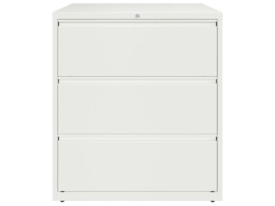 Hirsh HL10000 Series 3-Drawer Lateral File Cabinet, Locking, Letter/Legal, White, 36 (23701)