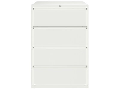 Hirsh HL10000 Series 4-Drawer Lateral File Cabinet, Locking, Letter/Legal, White, 36 (23702)