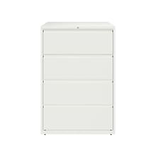 Hirsh HL10000 Series 4-Drawer Lateral File Cabinet, Locking, Letter/Legal, White, 36 (23702)