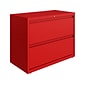 Hirsh HL10000 Series 2-Drawer Lateral File Cabinet, Locking, Letter/Legal, Lava Red, 36" (24249)