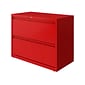 Hirsh HL10000 Series 2-Drawer Lateral File Cabinet, Locking, Letter/Legal, Lava Red, 36" (24249)