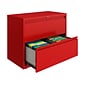 Hirsh HL10000 Series 2-Drawer Lateral File Cabinet, Locking, Letter/Legal, Lava Red, 36" (24249)