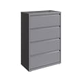 Hirsh HL10000 Series 4-Drawer Lateral File Cabinet, Locking, Letter/Legal, Arctic Silver, 36 (23746