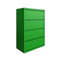 Hirsh HL10000 Series 4-Drawer Lateral File Cabinet, Locking, Letter/Legal, Screaming Green, 36 (242