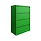 Hirsh HL10000 Series 4-Drawer Lateral File Cabinet, Locking, Letter/Legal, Screaming Green, 36" (24256)