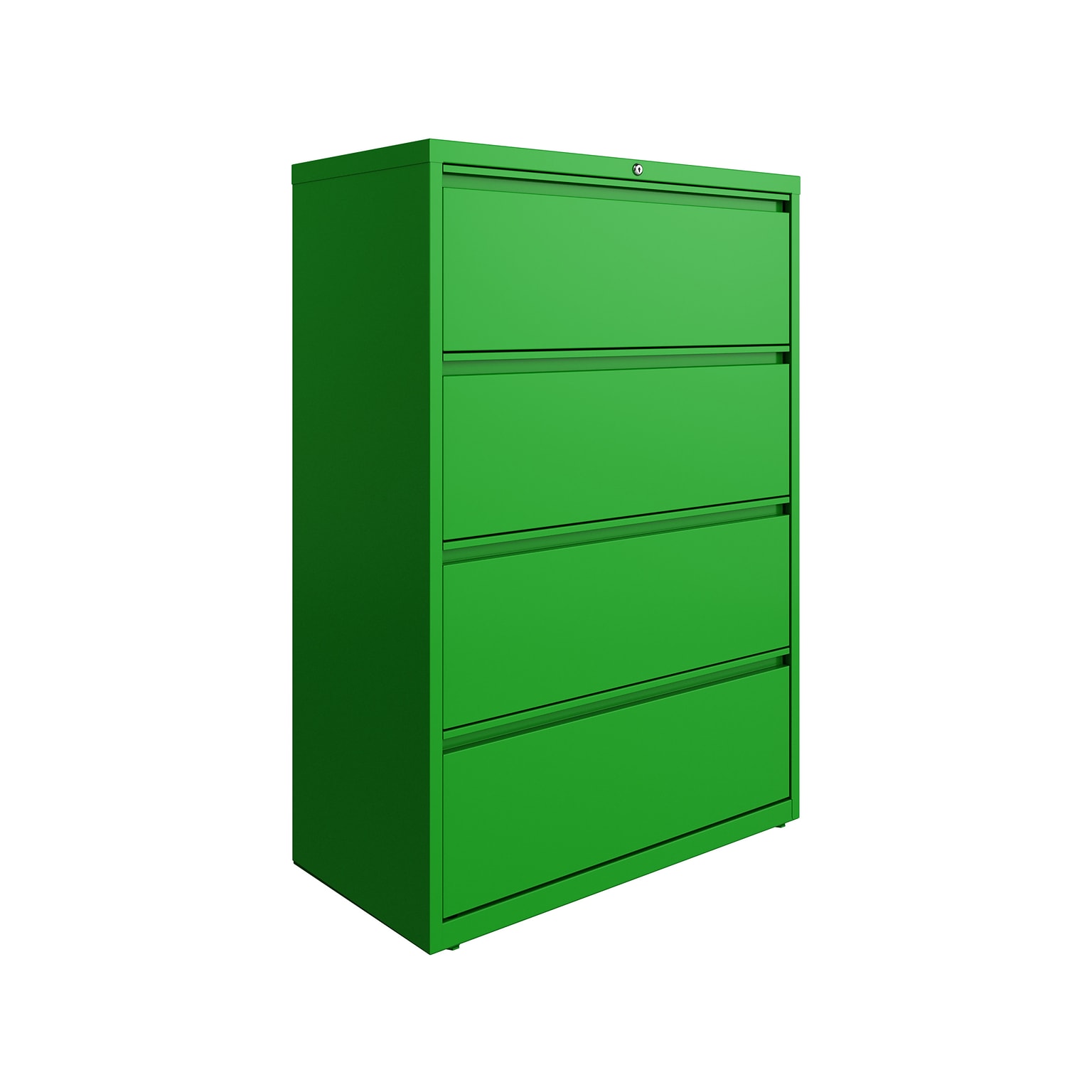 Hirsh HL10000 Series 4-Drawer Lateral File Cabinet, Locking, Letter/Legal, Screaming Green, 36 (24256)