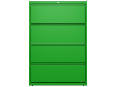 Hirsh HL10000 Series 4-Drawer Lateral File Cabinet, Locking, Letter/Legal, Screaming Green, 36 (242