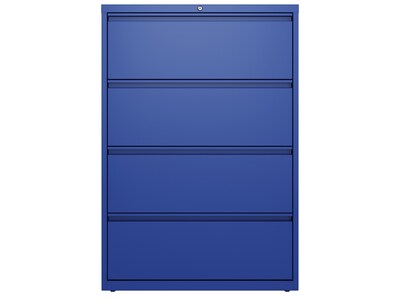 Hirsh HL10000 Series 4-Drawer Lateral File Cabinet, Locking, Letter/Legal, Classic Blue, 36" (24257)