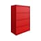 Hirsh HL10000 Series 4-Drawer Lateral File Cabinet, Locking, Letter/Legal, Lava Red, 36 (24255)