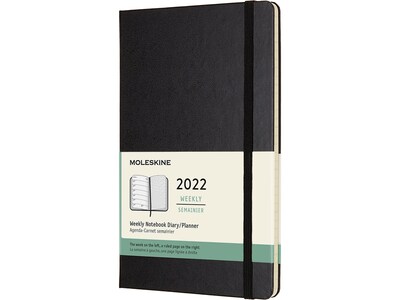 2022 Moleskine 5 x 8.25 Weekly Planner, Classic, Black (855746)