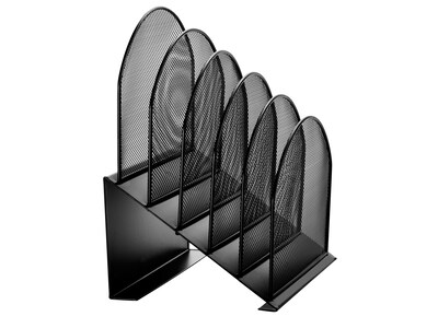 AdirOffice 5-Compartment Steel Mesh File Organizer, Black (634-01-BLK)
