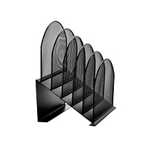 AdirOffice 5-Compartment Steel Mesh File Organizer, Black (634-01-BLK)