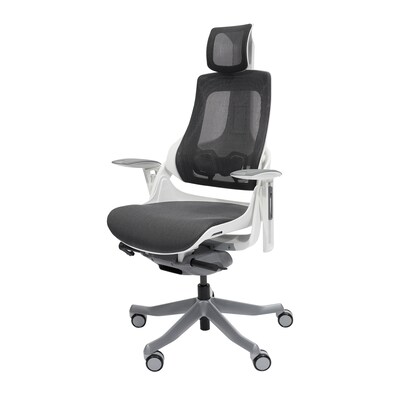 Techni Mobili Lux Ergonomic Mesh Swivel Executive Chair, Gray/Black (RTA-1818C-GRY)