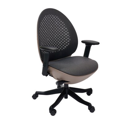 Techni Mobili Deco Lux Ergonomic Mesh Swivel Executive Chair, Taupe/Black (RTA-1819C-TPE)