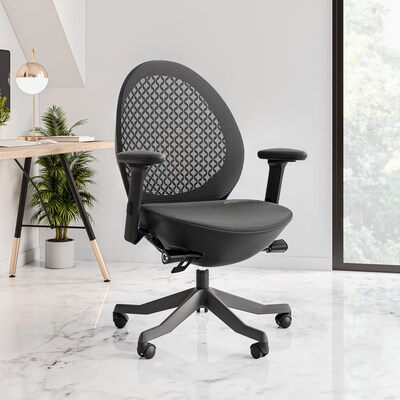 Techni Mobili Deco Lux Ergonomic Mesh Swivel Executive Chair, Black (RTA-1819C-BK)