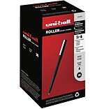 uni-ball Roller Rollerball Pen, Micro Point, Black Ink, 36/Pack (1921065)