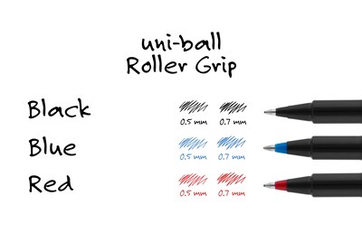uni-ball DELUXE Rollerball Pens, Micro Point, Red Ink, Dozen (60026)