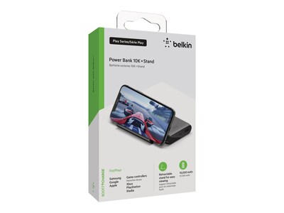 Belkin BOOST CHARGE USB Power Bank with Stand for Most Smartphones, 10000mAh, Black (BPZ002BTBK)
