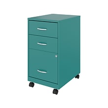 Space Solutions 3-Drawer Mobile Vertical File Cabinet, Letter Size, Lockable, 26.7H x 14.25W x 18