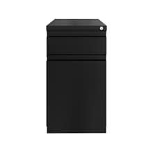 Hirsh 2-Drawer Mobile Vertical File Cabinet, Letter Size, Lockable, 27.75H x 15W x 19.88D, Black