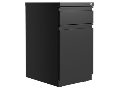 Hirsh 2-Drawer Mobile Vertical File Cabinet, Letter Size, Lockable, 27.75H x 15W x 19.88D, Black