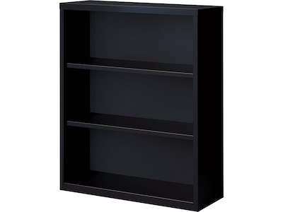 Hirsh HL8000 Series 42H 3-Shelf Bookcase with Adjustable Shelves, Black Steel (21990)