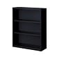 Hirsh HL8000 Series 42"H 3-Shelf Bookcase with Adjustable Shelves, Black Steel (21990)