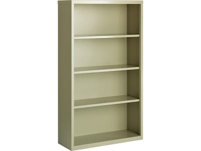 Hirsh HL8000 Series 60H 4-Shelf Bookcase with Adjustable Shelves, Putty Steel (21992)