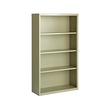 Hirsh HL8000 Series 60H 4-Shelf Bookcase with Adjustable Shelves, Putty Steel (21992)